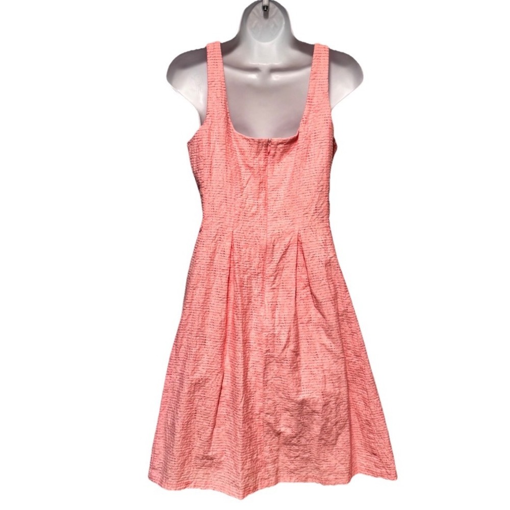 Pappagallo Fit and Flare Dress Women 6 Pink Textured Sleeveless Pockets - Picture 8 of 16